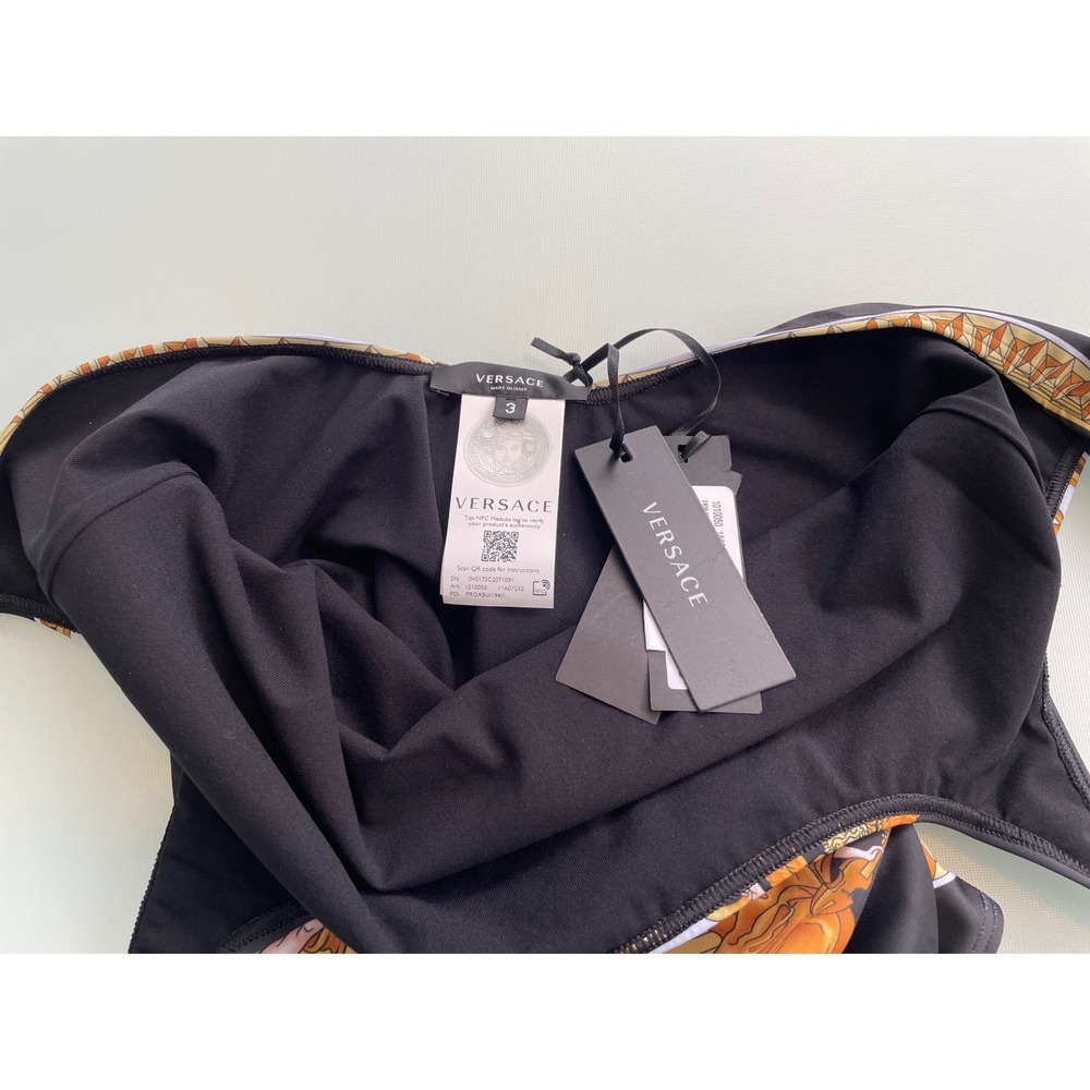 Versace Renaissance Women's Black/Gold Swim suit 1010050, MED - Picture 4 of 5